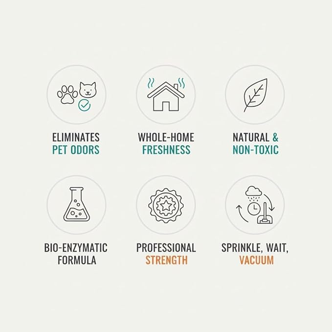Enzyme-Powered Carpet Deodorizer (Powder) - Pumpkin Spice Scent | Natural Pet Odor Eliminator | Bio-Enzymatic Formula, Premium Performance, Eco Friendly | 16 oz