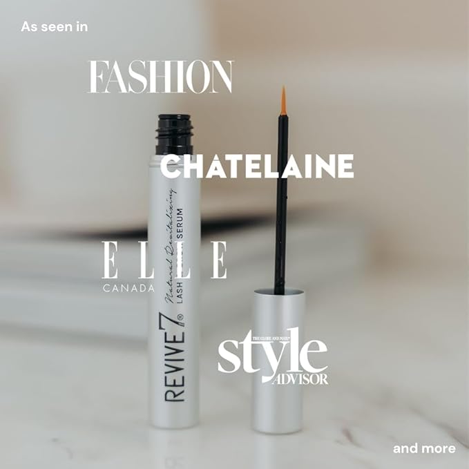 Original Revive7 Revitalizing Lash Serum for Eyelash Thickness - Eyelash Serum Brow Enhancer Eyelash Eyebrow - Lash Enhanced Formula for Longer, Full and Thicker Natural Eyelash, Made in Canada (3 ml)