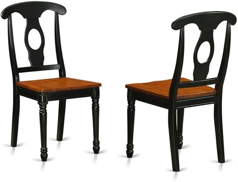 East West Furniture QUKE7-BCH-W 7 Piece Dining Table Set Consist of a Rectangle Dining Room Table with Butterfly Leaf and 6 Wood Seat Chairs, 40x78 Inch, Black & Cherry