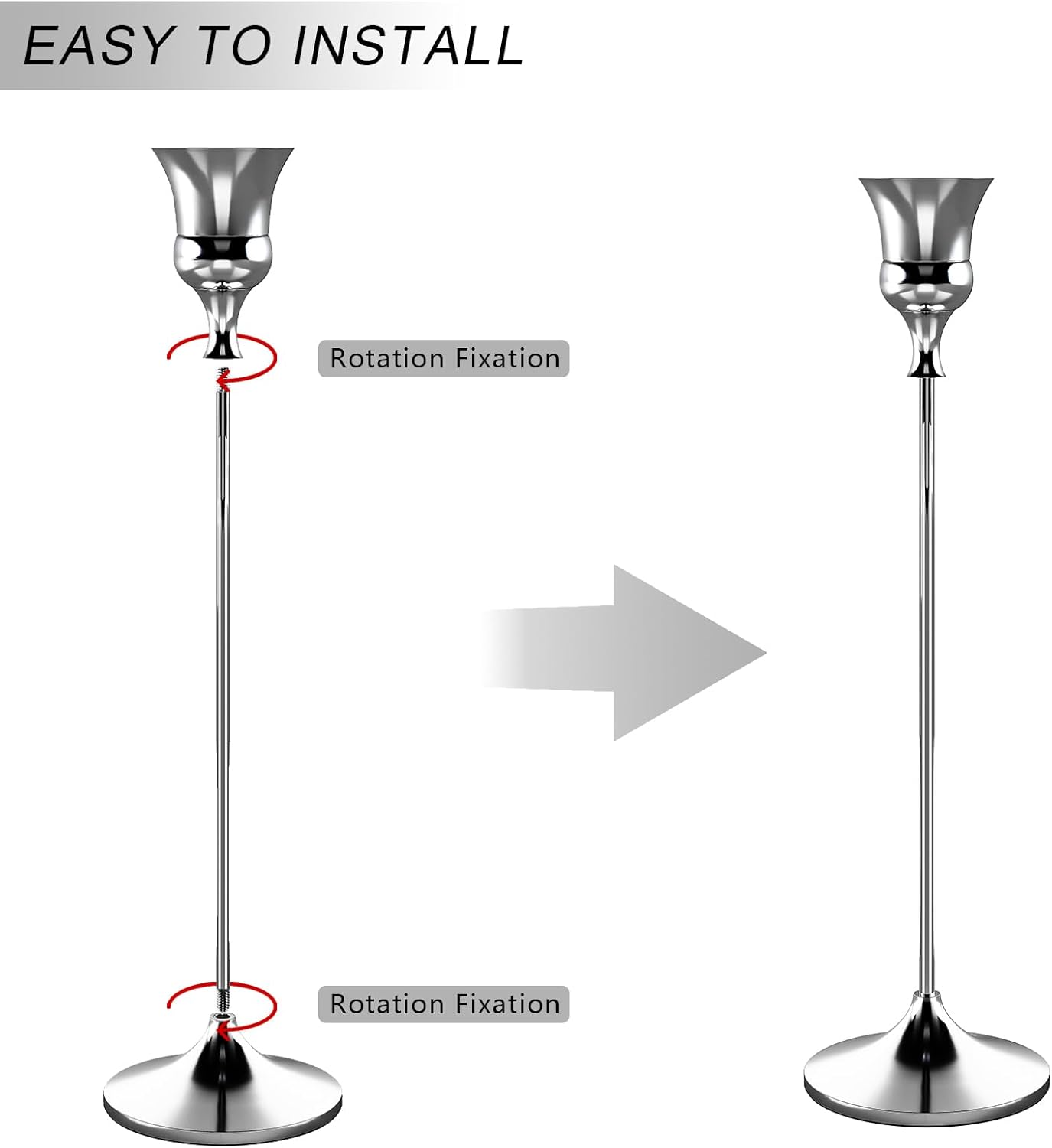 Candlestick Holders Silver, 12 Packs Taper Candle Holder for Candlesticks, Candle Sticks Holder Decor for Home Decor