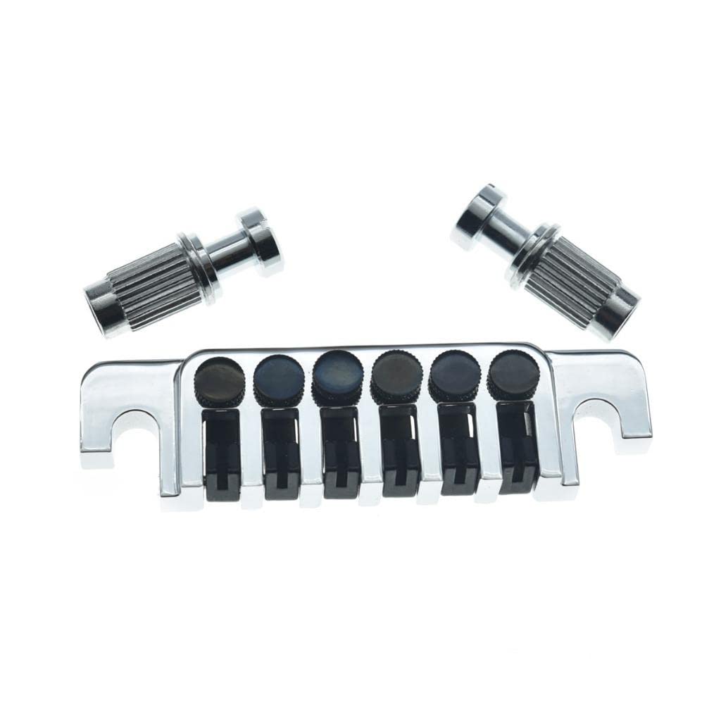 Kaish Electric Guitar Tp-6 Style Lp Bridge Stop Bar Vintage 70 S Bridge Tailpiece With Fine Tuners/Studs For Lp Les Paul/Sg/Es