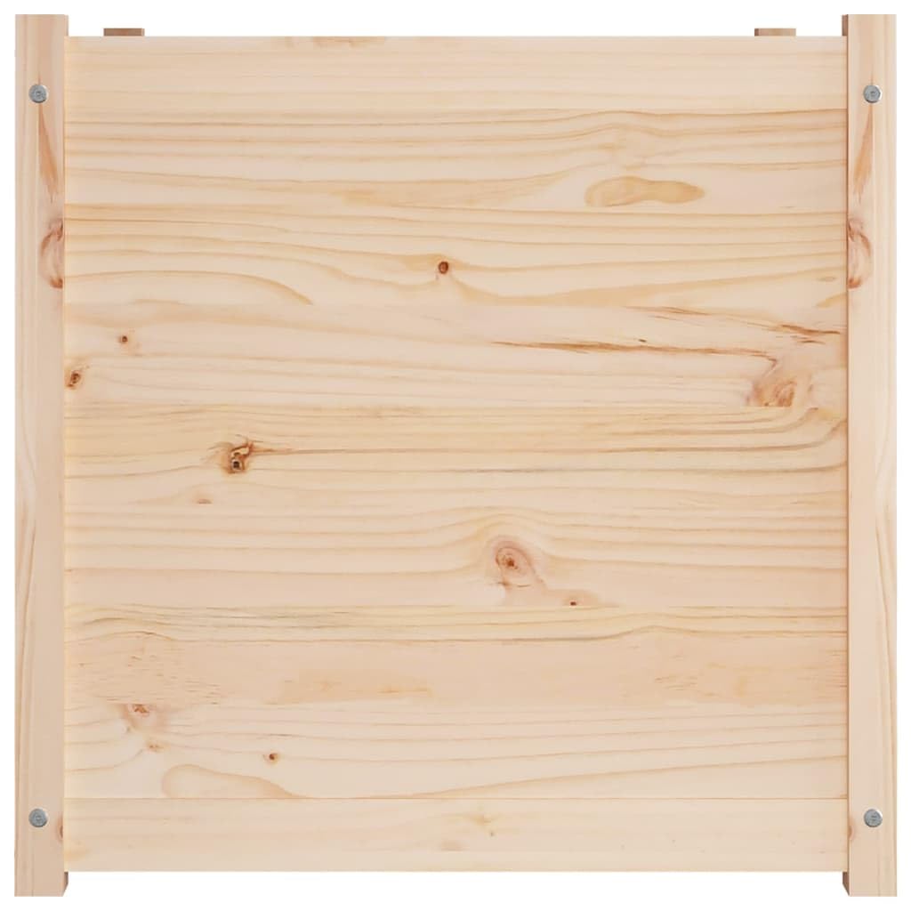 Molumvel Square Garden Planter Box 27.6 in Solid Pinewood Outdoor Large Flower Pot for Backyard Patio Balcony Decorative Herb Vegetable Raised Bed