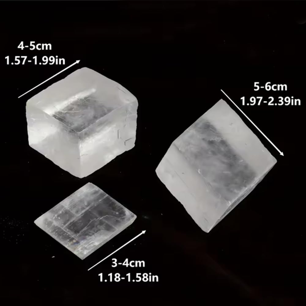 Natural Translucent Calcite Stone Mineral Crystal Specimen Office Desktop Decor Fragrance Expansion Stone Home Decor Raw Crystal (Approximately 1 Pound per Pack)
