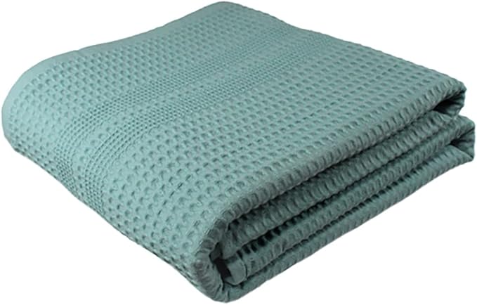 GILDEN TREE Waffle Bath Sheet Large Bath Towels Quick Dry Thin Body Towels, 40x80 Oversized Bath Towels for Adults, Classic Style (Seafoam)