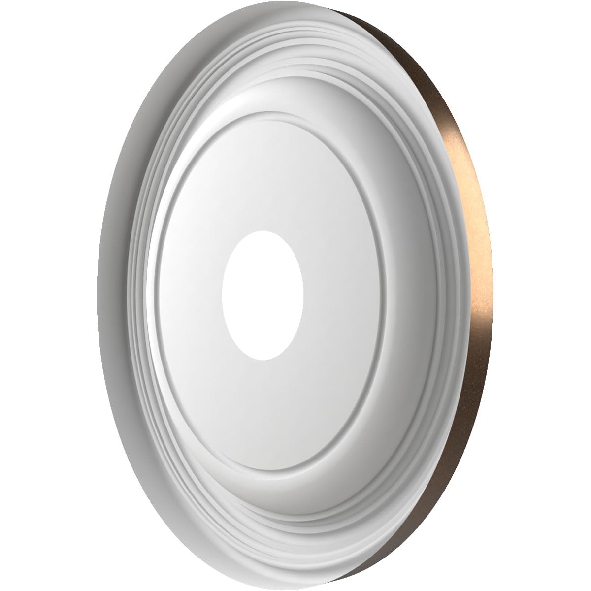 16Od X 3 1/2Id X 1 3/8P Traditional Thermoformed Pvc Ceiling Medallion (Fits Canopies Up To 9 1/2), Metallic Antique Brass