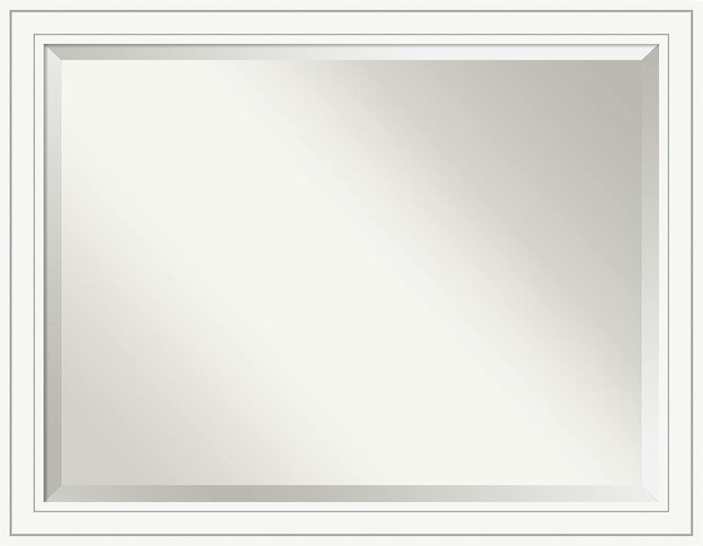 Amanti Art White Bathroom Mirror for Over Sink, 35x45 Craftsman White Rectangle Vanity Mirror, X-Large Casual Wood Frame, Hangs Horizonally and Vertically, Bathroom Wall Decor, Beveled Edge from WI