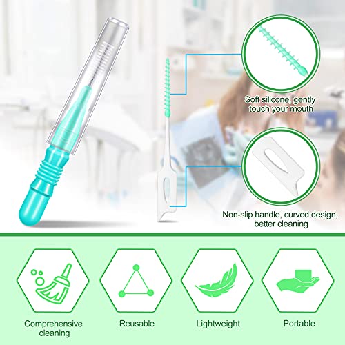 Patelai 350 Pieces Interdental Brush Tooth Floss Tooth Cleaning Tool Toothpick Dental Flossing Head Oral Flosser Soft Picks Refill Dental Flosser Toothpick Cleaners(Mixed Color)