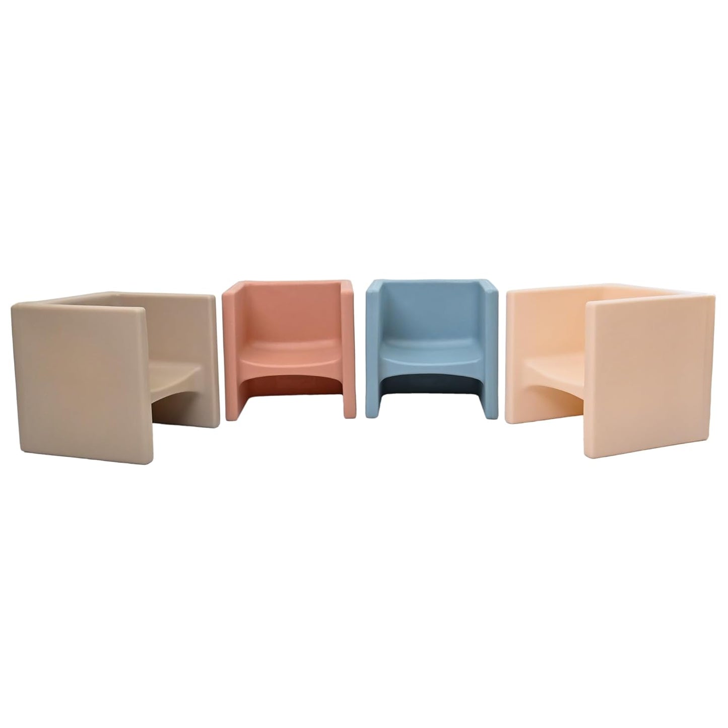 Children's Factory 3-in-1 Cube Chair for Kids, Flexible Seating Classroom Furniture, 4-Pack, Elements Colorway