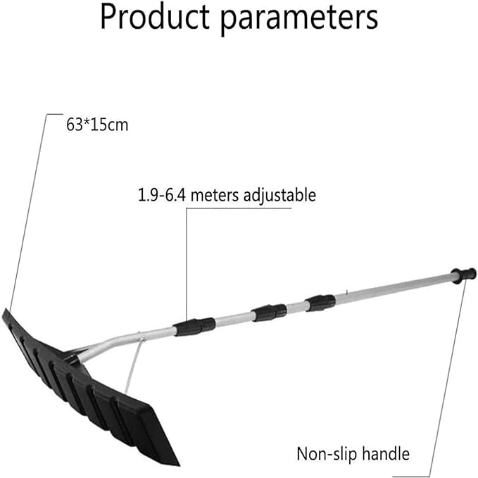 Adjustable 6.2-21ft Lightweight Aluminum Snow Rake - Portable Roof & Solar Panel Snow Removal Tool, Easy Clearing for Seniors