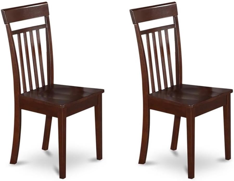 East West Furniture DOCA9-MAH-W 9 Piece Modern Dining Table Set Includes a Rectangle Wooden Table with Butterfly Leaf and 8 Dining Room Chairs, 42x78 Inch, Mahogany
