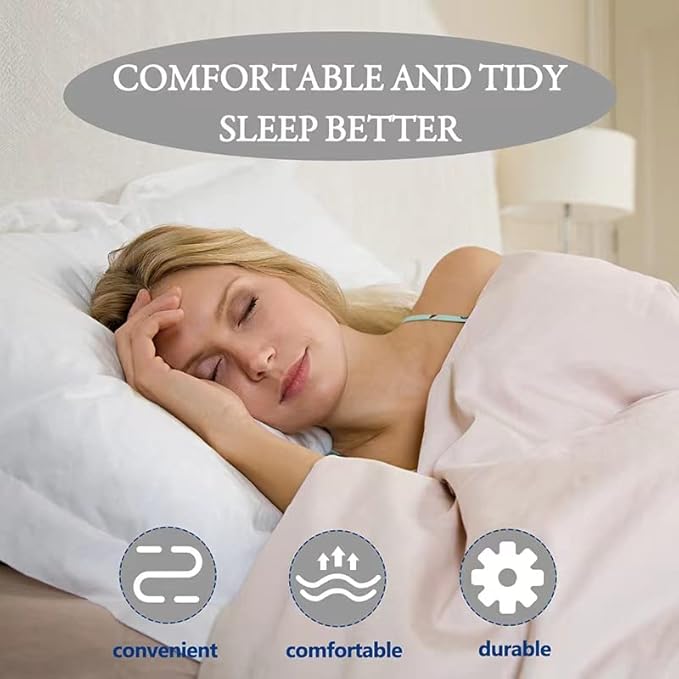 Bed Sheet Straps,Adjustable Elastic Sheet Fasteners,Secure Mattresses Covers Keeper with Fitted Sheet Holders and Metal Clips,Ensuring Sheets Stay in Place（4pcs Black）