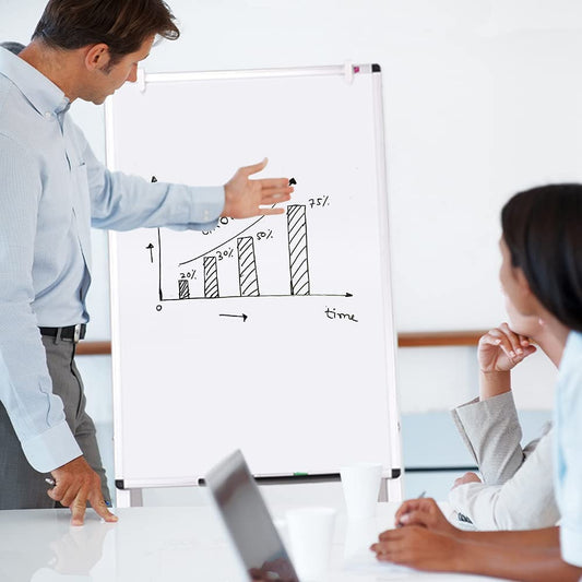 VIZ-PRO Magnetic H-Stand Whiteboard/Adjustable Dry Erase Easel,24 x 36 Inches