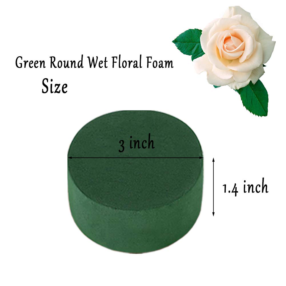 20 PCS Round Floral Foam,Green Wet Foam Block,Wet Florist Floral Foam Block Flower Arrangement Supplies for Wedding Aisle Flowers,Party Decoration
