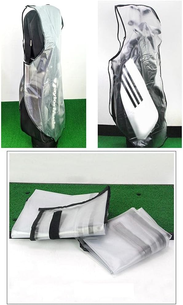 Golf Bag Rain Cover, Transparent Waterproof Rain Cover Water Windproof Translucent PVC Golf Cart Travel Bag Rain Cover Portable Golf Rain Cover for Golf Bags Push Carts