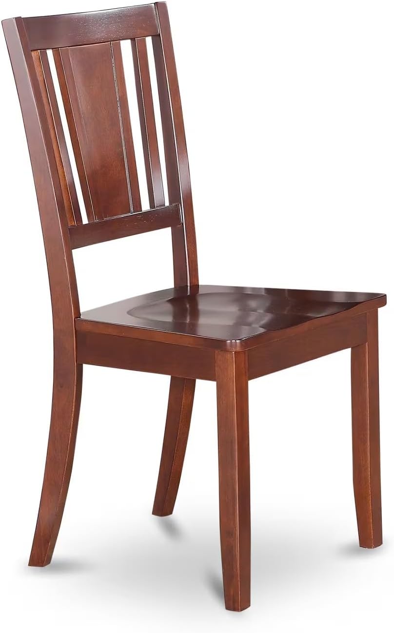 East West Furniture HLDU3-MAH-W 3 Piece Dining Set Contains a Round Dining Room Table with Pedestal and 2 Kitchen Chairs, 42x42 Inch, Mahogany