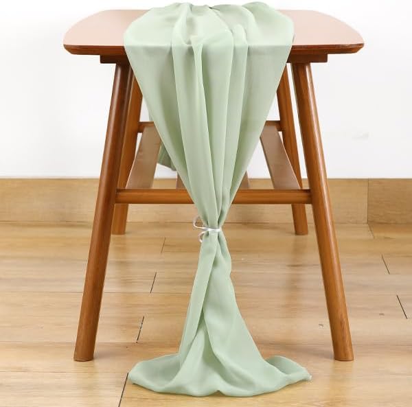Wedding Arch Draping Fabric, 1 Panel 18FT Sage Green Sheer Backdrop Curtain Chiffon Fabric Drapery Voile Scarf Draping Panels for Wedding Archway Ceremony Curtain Valance Party Decoration