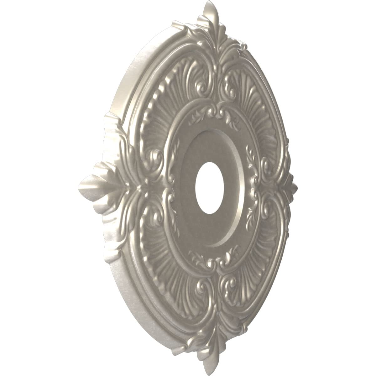 Ekena Millwork Cmp22Atbal Attica Thermoformed Pvc Ceiling Medallion (Fits Canopies Up To 7 3/4), 22Od X 3 1/2Id X 1P, Bright Coa