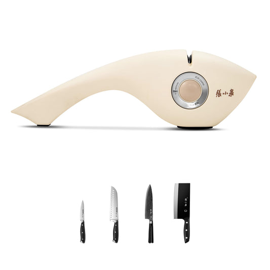 3-Stage Manual Knife Sharpener with Diamond & Ceramic for Repairs, Restores, Polishes Blades Ergonomic Grip & Non-Slip Base for Kitchen