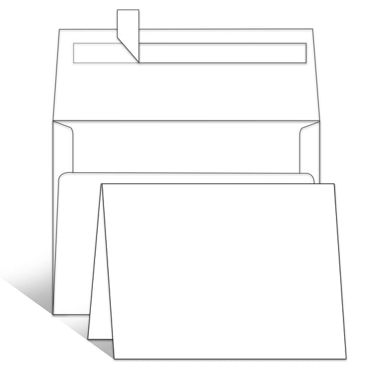 Goefun Blank White Cards with Envelopes 4 x 6 Folded Cardstock and A6 Envelopes Self Seal 100 Pack for Invitations, Wedding, DIY Greeting Postcards, Thank You Cards & All Occasion
