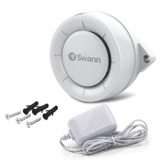 Swann Indoor Siren. Combine Wi-Fi Alert Sensors To Deter Intruders With Loud Siren And Visual Alert. Wi-Fi Connected, Ac Powered
