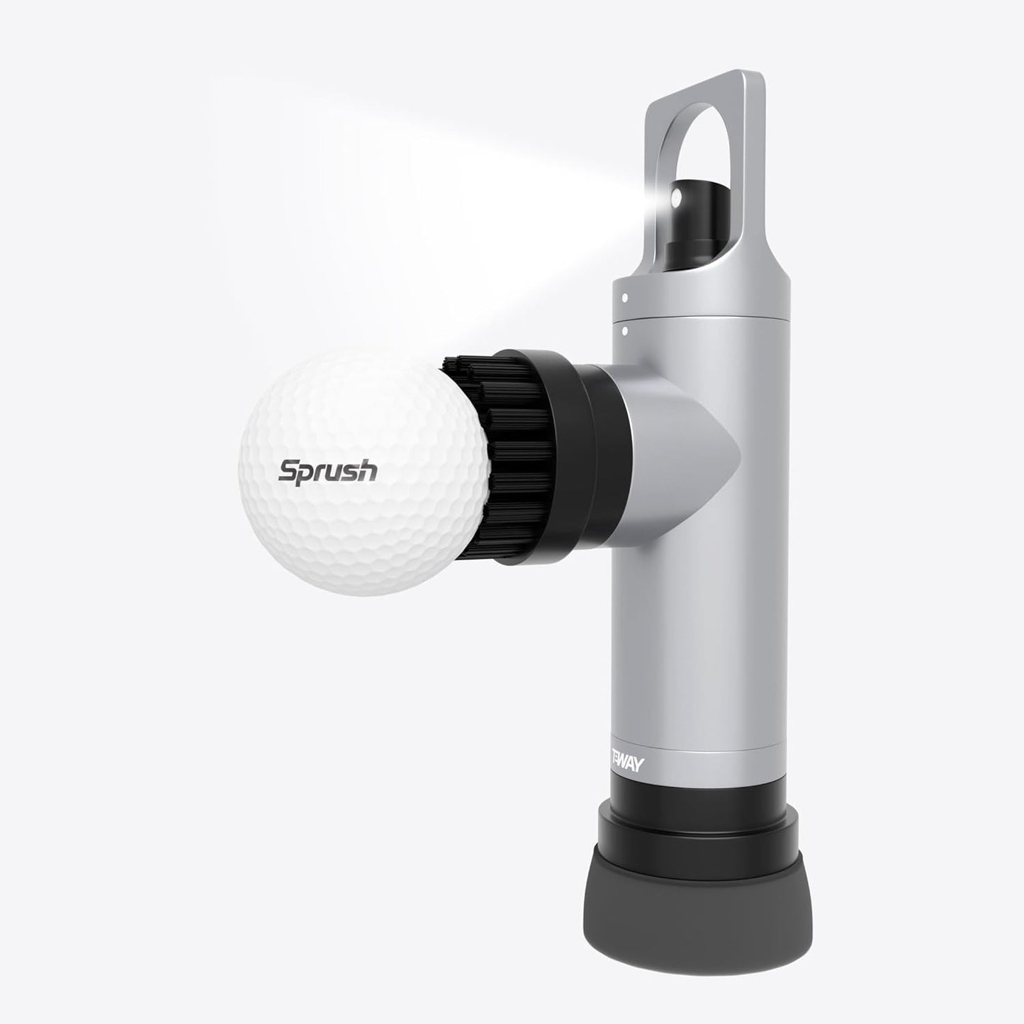 Golf Club Brush Cleaner with Water Spray Bottle and Sponge - Clean Golf Clubs Golf Balls Shoes All at Once - Heavy Duty - Golf Cleaning Device - Golf Accessories- USA Company (Titan Silver)