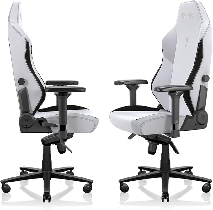 Secretlab Titan Evo Arctic White Gaming Chair - Reclining - Ergonomic & Comfortable Computer Chair with 4D Armrests - Magnetic Head Pillow & 4-Way Lumbar Support - Small - White - Fabric
