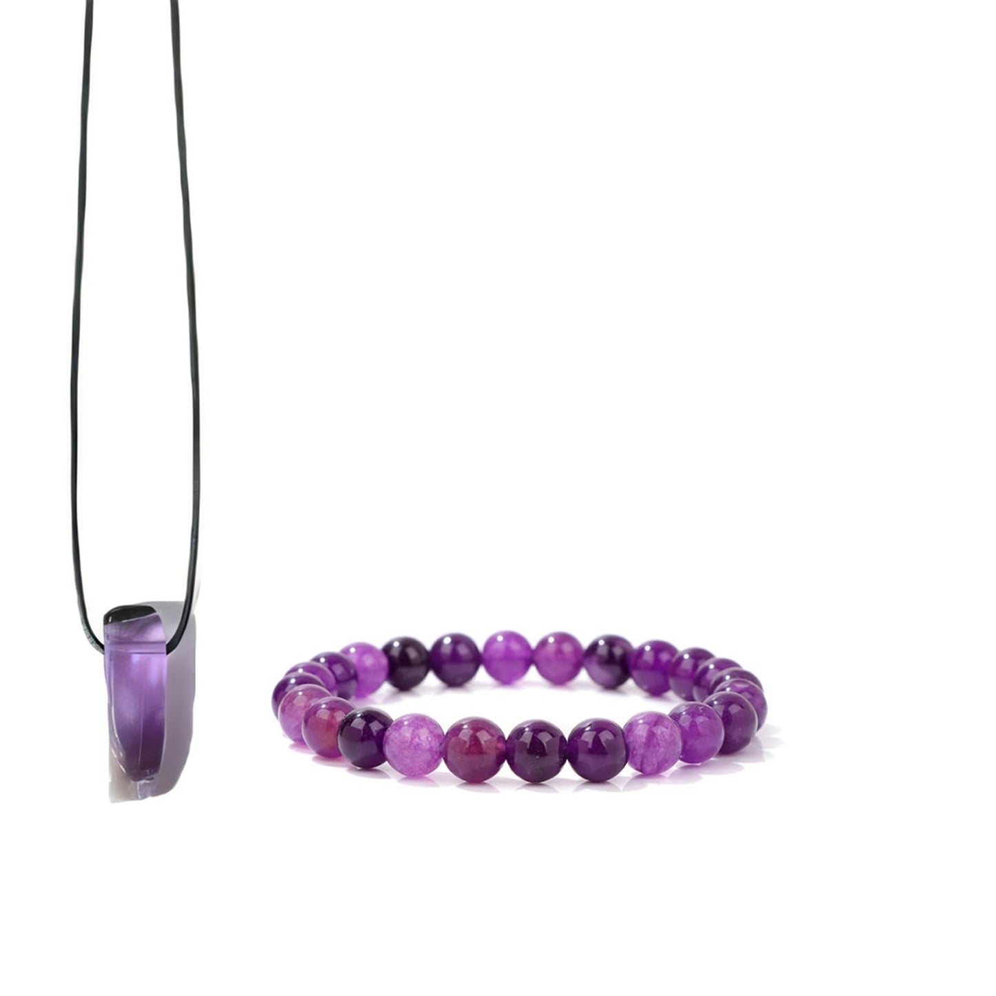 LANWLOSI Amethyst Bracelet for Women Natural Amethyst Beaded Bracelet Anxiety Relif Yoga Meditation Healing Bracelets Jewelry Gifts for Her