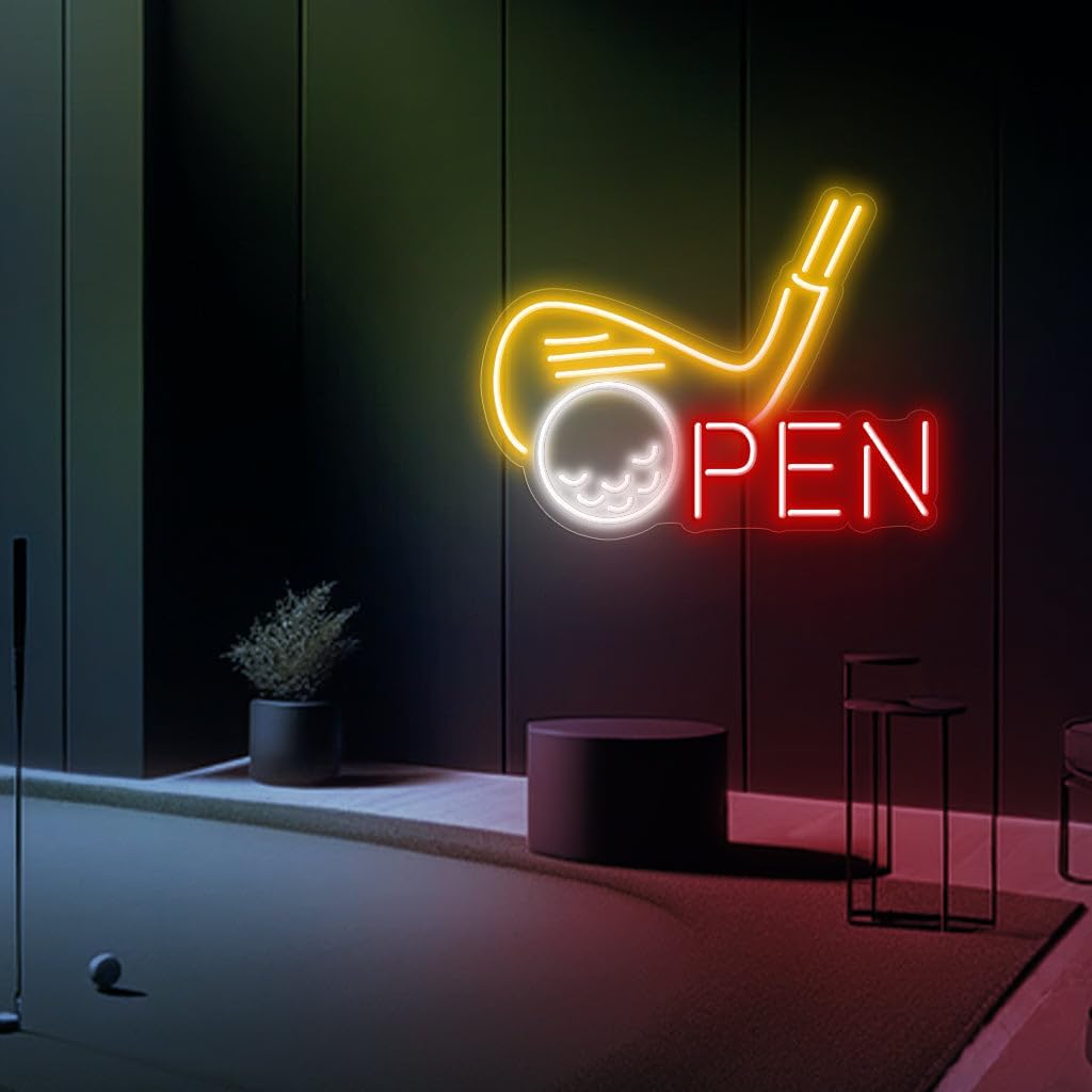 Golf Neon Sign (LARGE - 30x23'') Golf Open Led Sign Golf Led Light Personalized Golf Golf Wall Art Custom Golf Neon Sign Golf Wall Decors Golf Open Gifts (30x23")