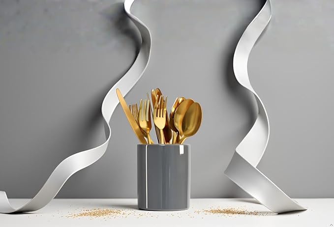 Grey Spoon Holder,Cutlery Holder for Kitchen, Buffet Dining