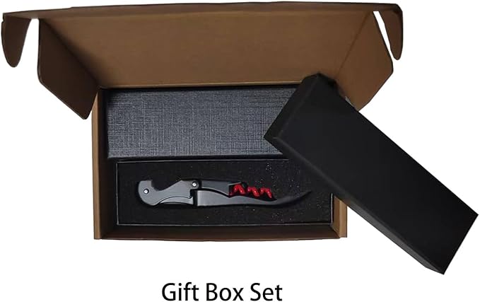 Wine Opener Waiter Corkscrew, Professional Wine Key for Servers, Bartender with Foil Cutter, Manual Wine Bottle Opener Double Hinged (10, Black Red)