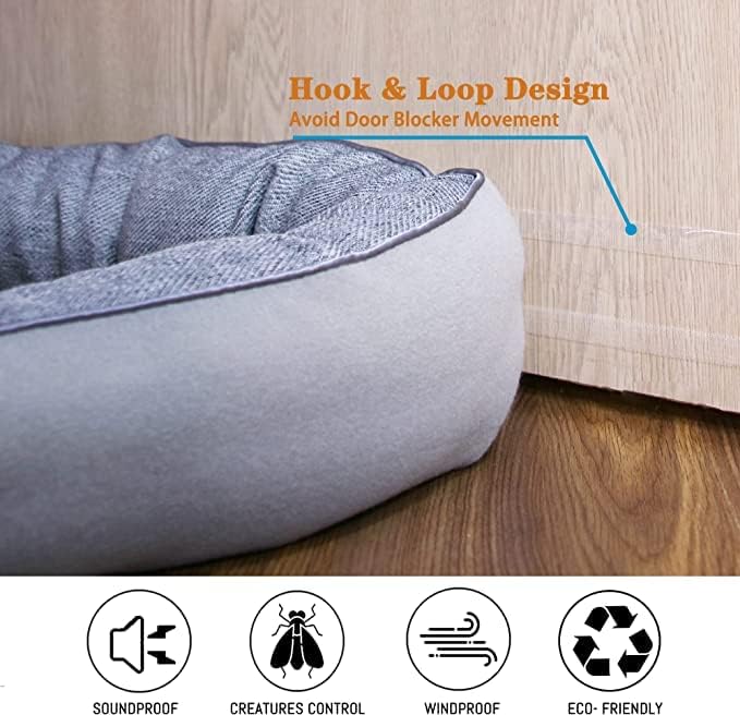 TORRAMI 32" Door Draft Stopper Under Bottom Insulation Noise Air Stopper 2.16LB,Draft Stopper Guard Seal for Doors and Windows - Dark Gray