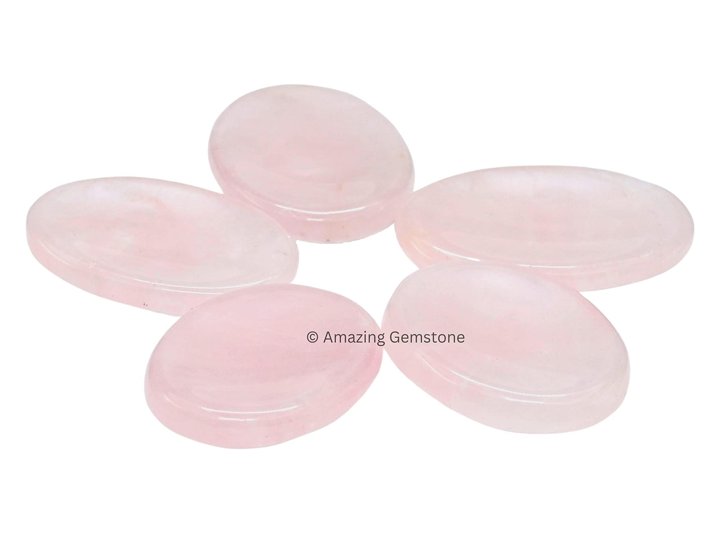Amazing Gemstone Rose Quartz Worry Stone Crystals and Healing Stones - Worry Stones for Stress Relief Gifts - Piedra Crystal Fidget for Meditation - Unique Stocking Stuffers and Birthday Gifts