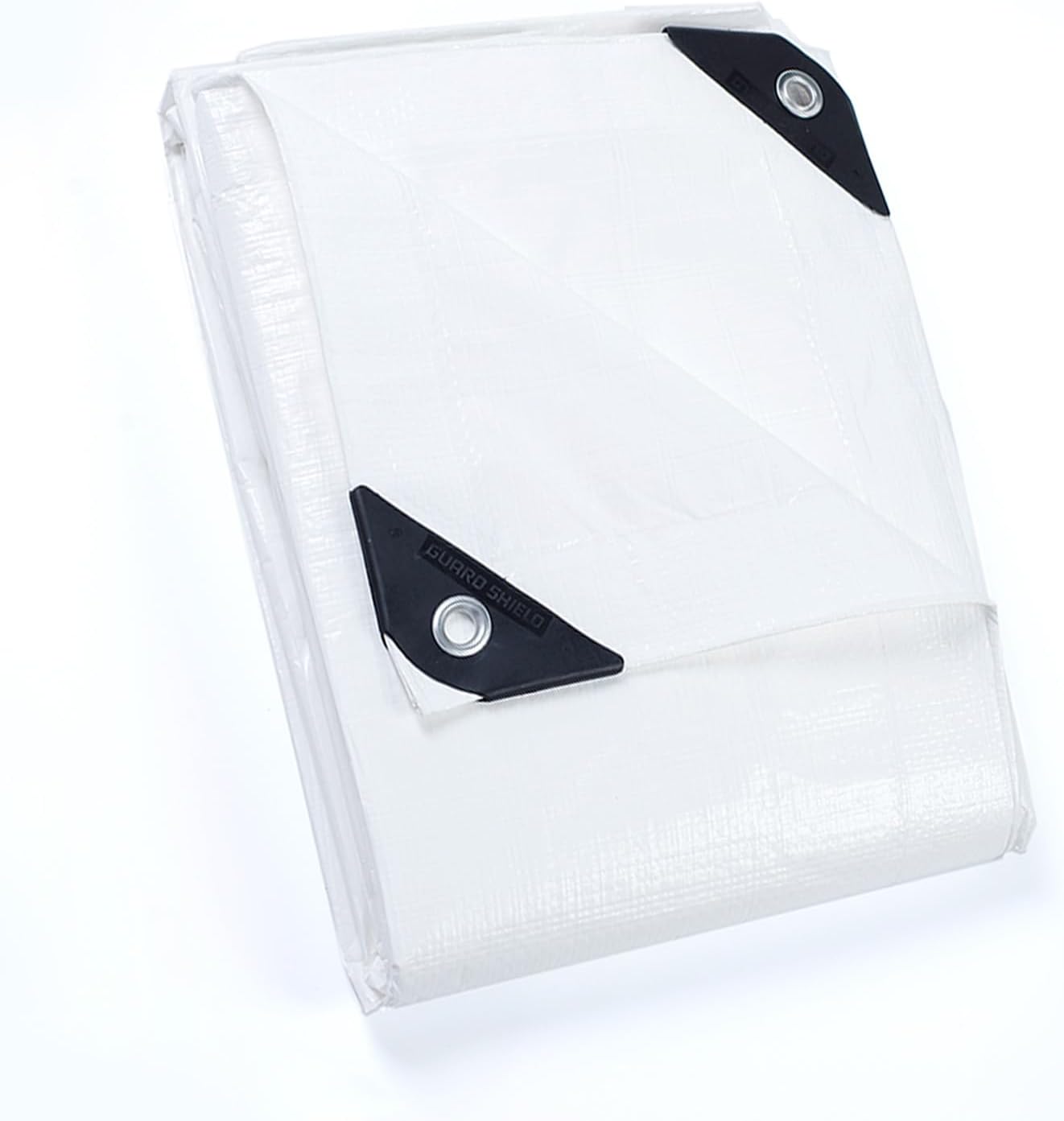 GUARD SHIELD Tarp White 10x10 Feet Multi Purpose Waterproof Poly Tarp Cover 5mil (2-Pack)