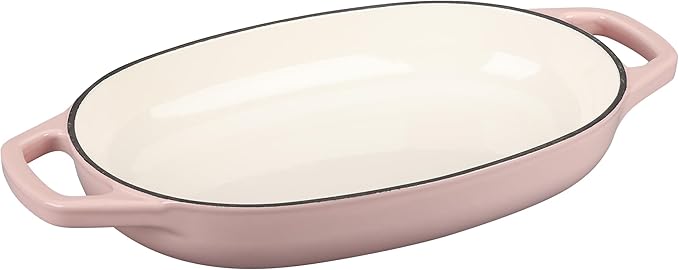 Enameled Cast Iron Oval Dutch Oven Pot with Lid, Dutch Oven for Sourdough Bread Baking, Oval Bread Pan, Bread Oven, Bread Dutch Oven, 5qt, Pink