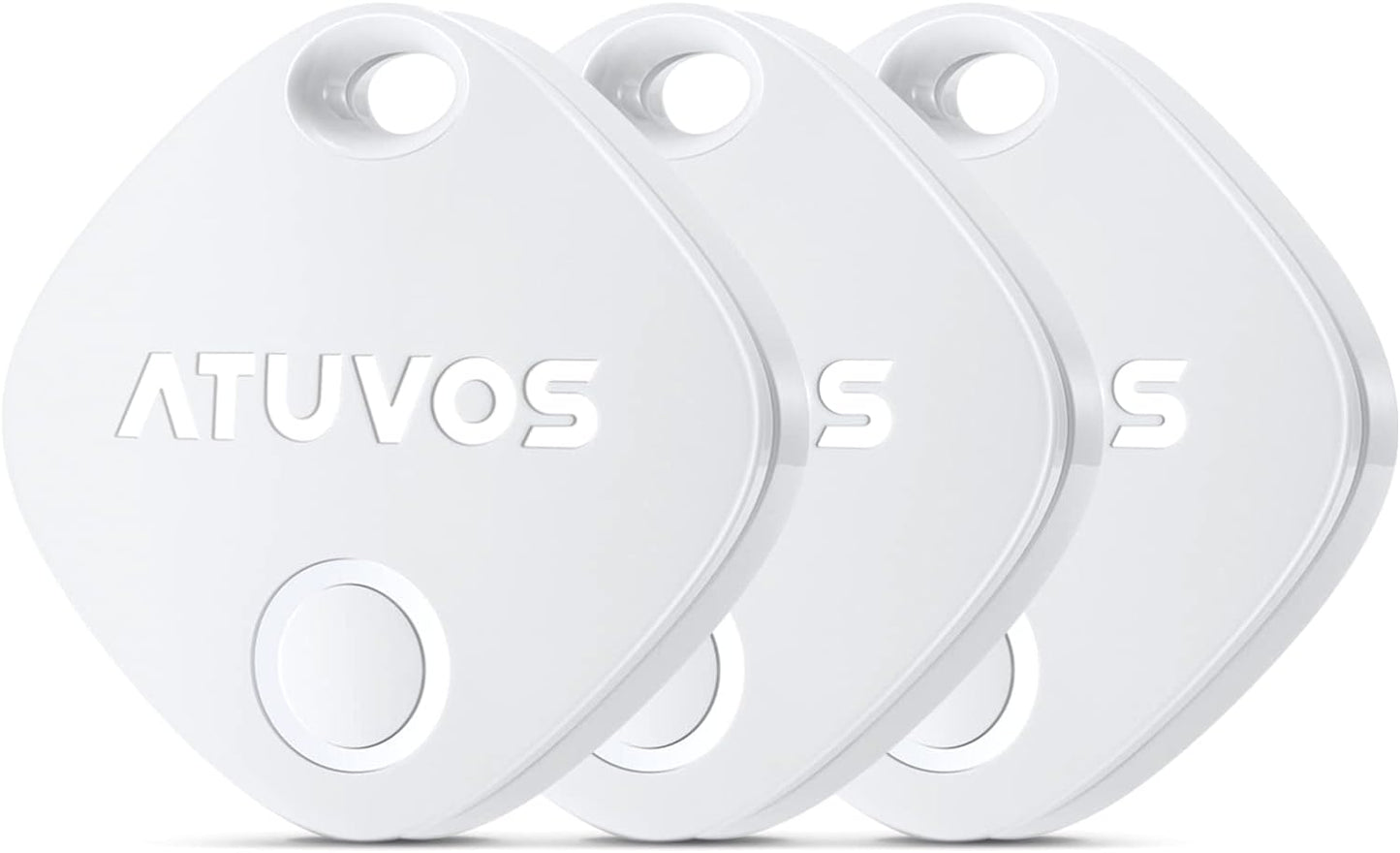 ATUVOS Air Tracker Tags-3 Pack, Bluetooth Luggage Tracker Works with Apple Find My APP (iOS Only, Not for Android), Keys Finder and Item Locator for Luggage, Backpack, Suitcases, Replaceable Battery