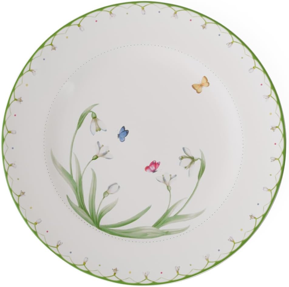 Villeroy & Boch Colorful Spring Buffet Plate, 12.5 in, Premium Porcelain, Made in Germany, White/Colored