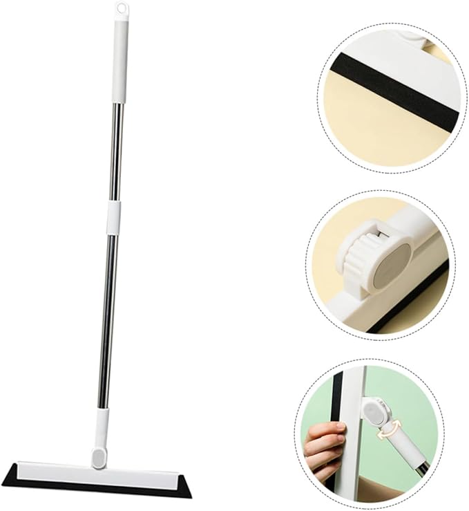 Yardwe Glass Squeegee Ergonomic Handle for Household Window Cleaning Telescopic Water Removal Tool for Bathroom Mirrors Tiled Surfaces and Car Windows with Hanging