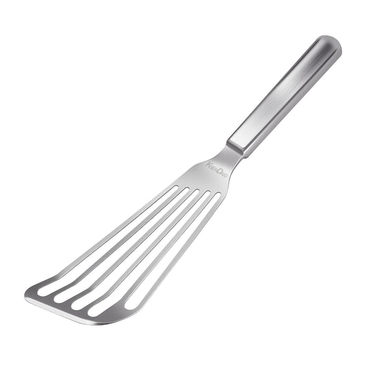 KSENDALO Thin Stainless Steel Fish Spatula, Metal Egg Turner, Professional Slotted Spatula Flipper for Kitchen Cooking Flipping Use, Dishwasher Safe