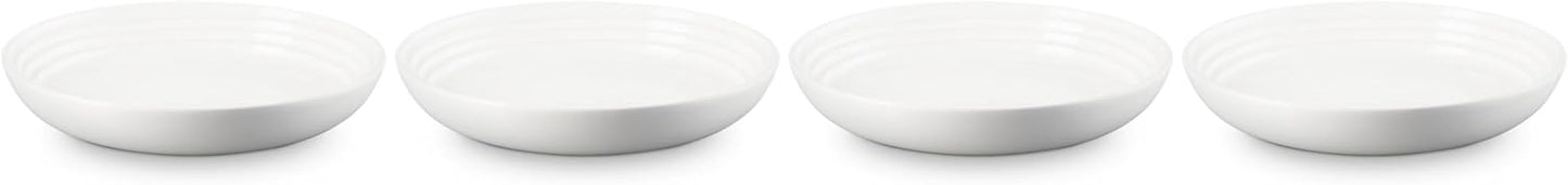Le Creuset Stoneware Set of 4 Pasta Bowls, 9.75" each, White
