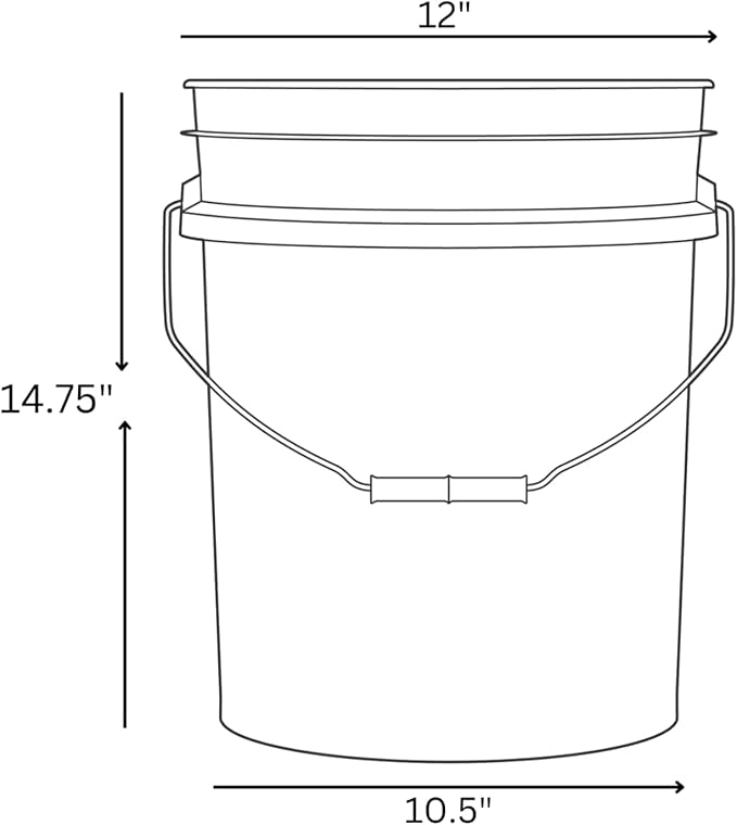 House Naturals 5 Gallon Food Grade Plastic Bucket with Air Tight Screw on Lid Made in USA Container (Green Bucket with Aqua Lid)