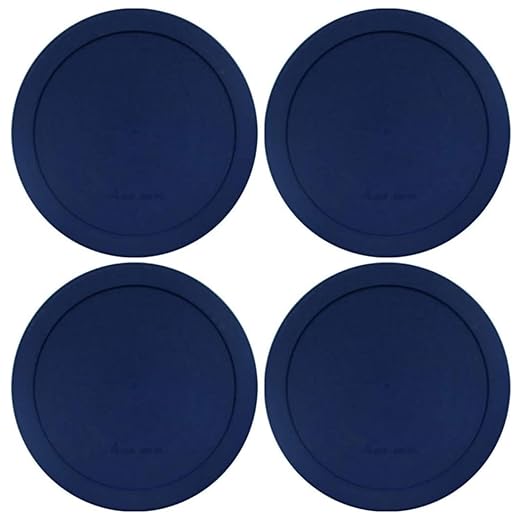 Wood Grip - Lids for Pyrex and Anchor Round Glass Containers - Lids for Pyrex Glass Containers - Replacement Lids (Blue, 2 Cups, 4 Pack)