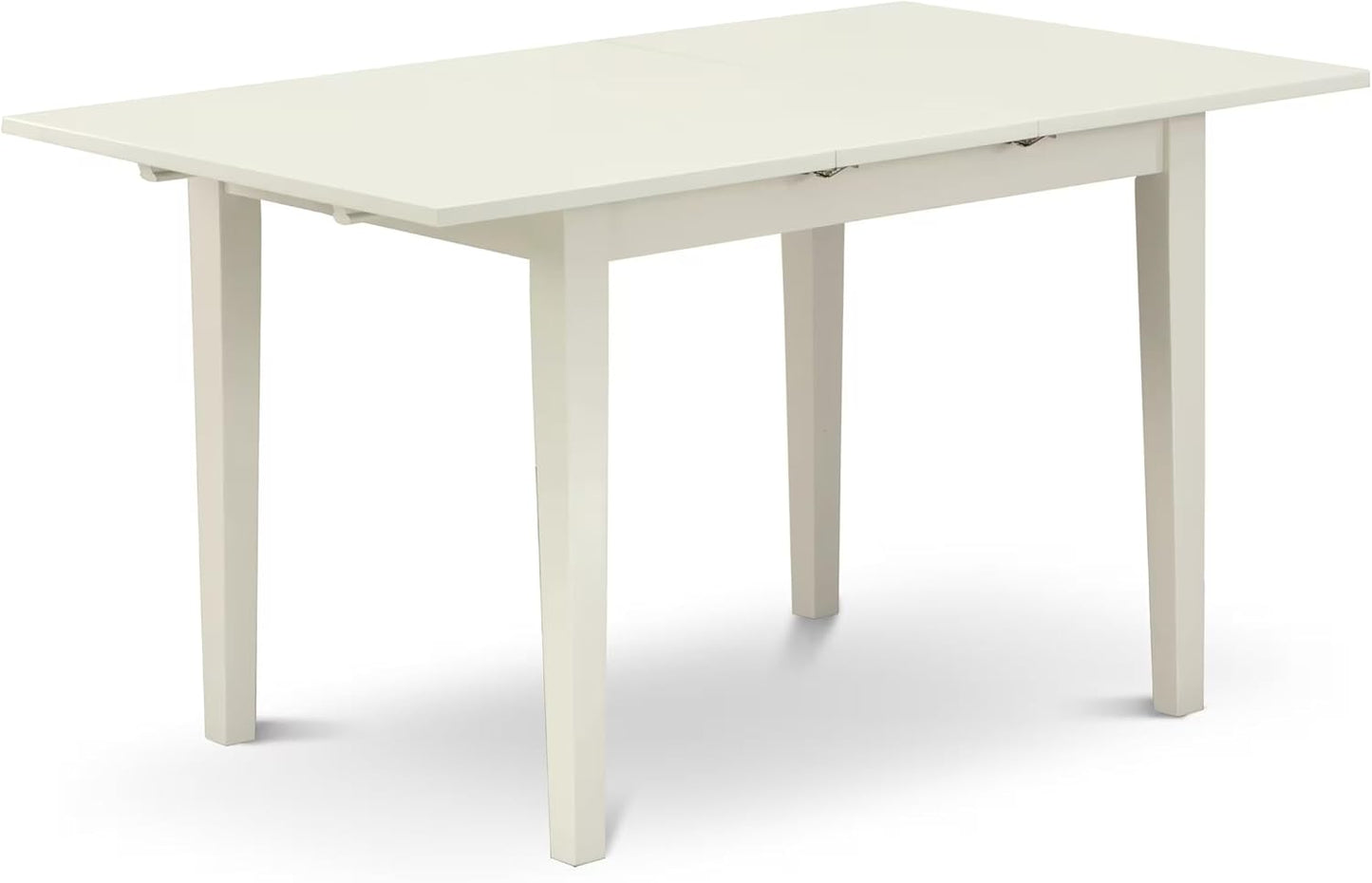 East West Furniture BOVA5-LWH-W 5 Piece Dining Room Furniture Set Includes a Round Kitchen Table and 4 Dining Chairs, 42x42 Inch, Linen White