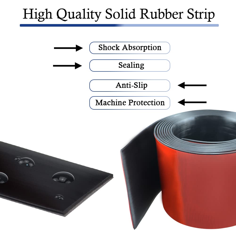 Neoprene Rubber Strips Self Adhesive Solid Rubber Sheets, Rolls & Strips for DIY Gaskets Crafts Pads Seals Warehouse Flooring Neoprene Sheet with Adhesive Backing (6" Wide x 1/5" Thick x 40' Long)