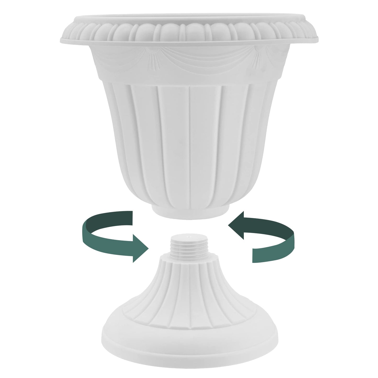 Arcadia Garden Products PL10CP Classic Traditional Plastic Urn Planter Indoor/Outdoor, 15" x 13", Brushed Copper
