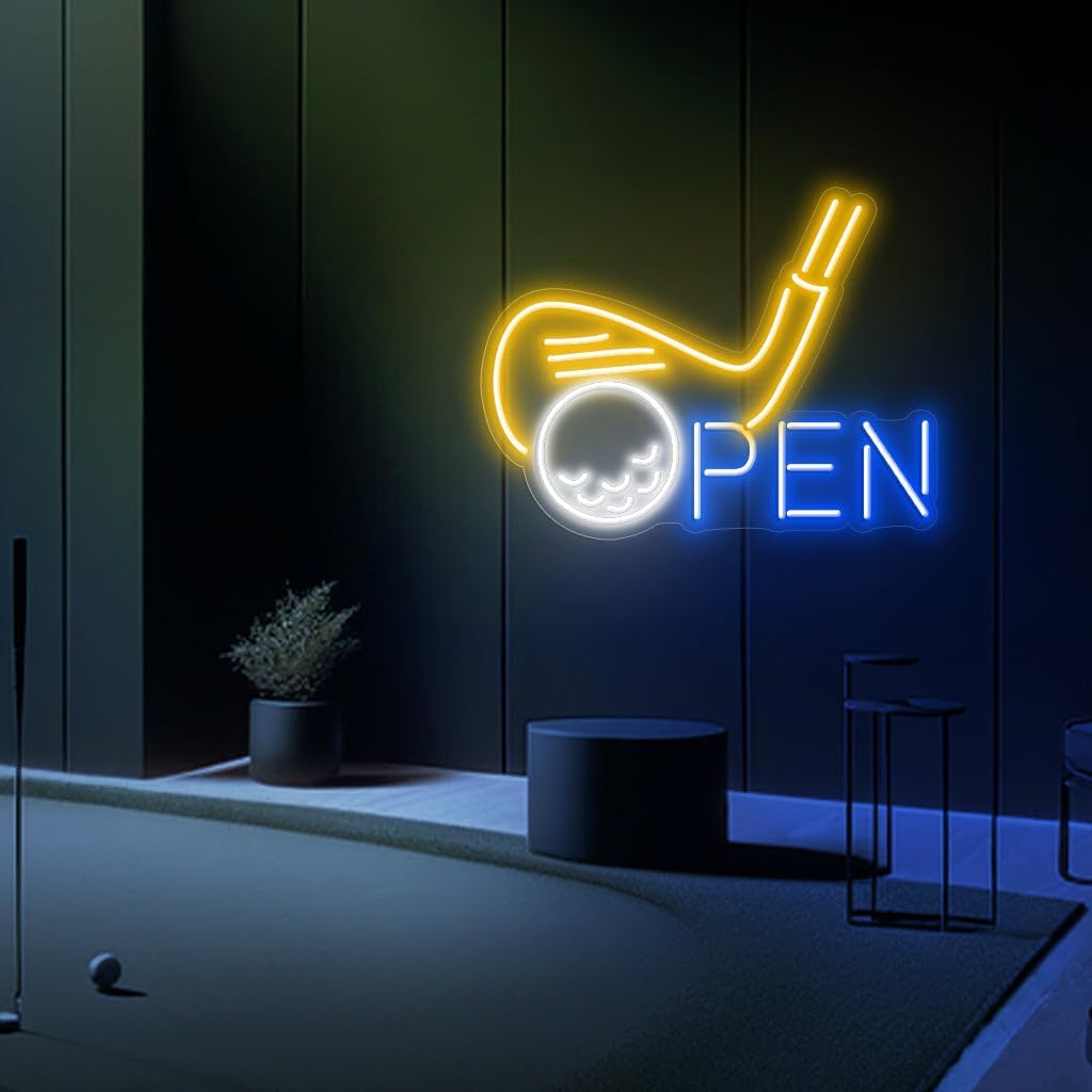 Golf Neon Sign (LARGE - 30x23'') Golf Open Led Sign Golf Led Light Personalized Golf Golf Wall Art Custom Golf Neon Sign Golf Wall Decors Golf Open Gifts (30x23")
