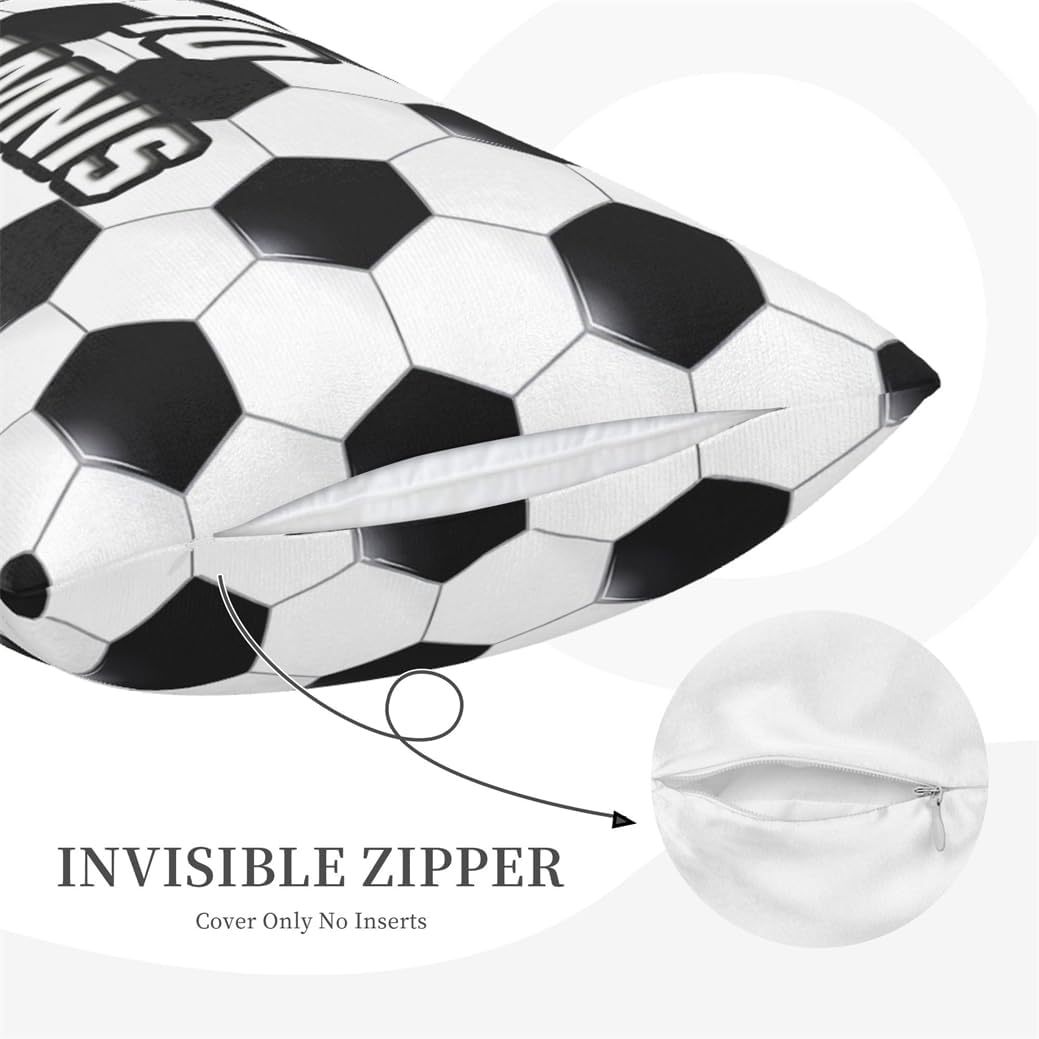 Personalized Home Decor Gifts Sport Enthusiast Soccer Pillowcase for Football Lovers Custom Name Funny Sport Theme Throw Pillow Cover Custom Funny Ball Theme Throw Pillows Cover for Sofa Bedding