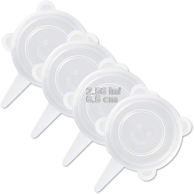 4 Pack Same Size Silicone Stretch Lids, Thicker Reusable Sturdy Silicone Container Cover, Expandable Food Storage Covers, Dishwasher and Freezer Safe, 2.56in(6.5cm)