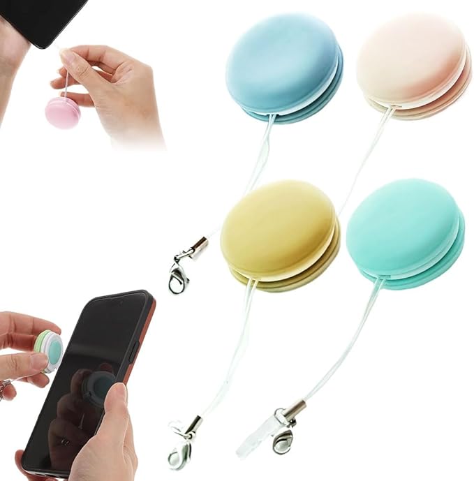 Macaron Phone Screen Cleaner, 2026 New Mobile Phone Screen Wipe, Portable Cell Phone Screen Cleaning Tool, Multifunctional Eyeglasses Cleaner for Office Travel (4PCS)