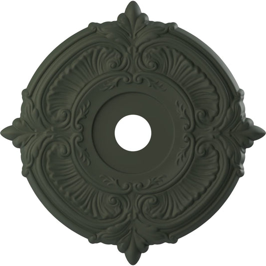 22Od X 3 1/2Id X 1P Attica Thermoformed Pvc Ceiling Medallion (Fits Canopies Up To 7 3/4), Ultracover Satin Hunt Club Green