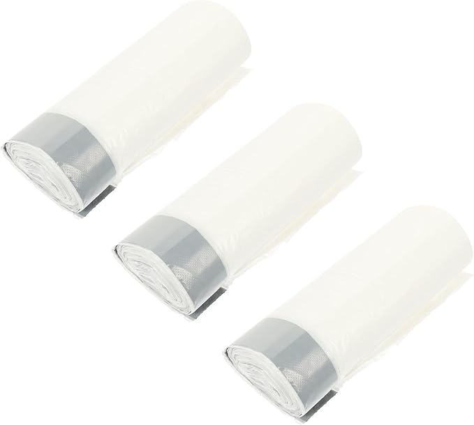 DOITOOL 60Pcs Thick Drawstring Trash Bags Garbage Pouches with Material Disposable Rubbish Bags for Kitchen and Home Use